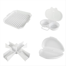 4Pcs Microwave Cooking Set Oven Cookware Set with Bacon Baking Plate