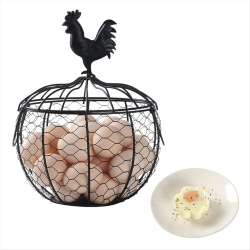 Wire Egg Basket for Gathering Fresh Egg,Chicken Egg Collecting Basket A