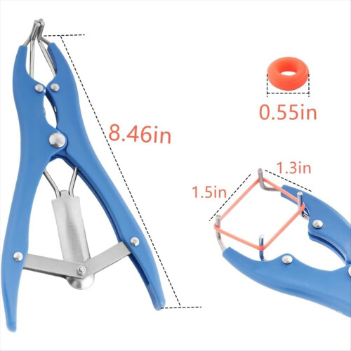 Lot de 2 bagues de castration pour bétail, outil de coupe de queue d'animal 2