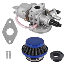 Kit filtre à air 42 mm + carburateur pour moteur 2 temps 47 cm³ et 49 cm³, bleu