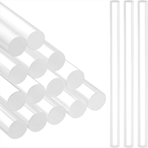 16PCS Acrylic Clay Roller, 6.4x0.39inch Clear DIY Polymer Clay Tool