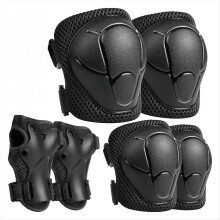 Kids Protective Gear Set Knee Elbow Pads with Wrist Guards Black