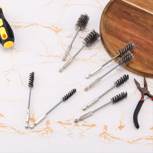 8pcs Bore Brush, Stainless Steel Wire Brush Drill Attachments 2