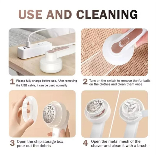 Rechargeable Fabric Shaver With Light - Portable Lint & Pill Remover 2