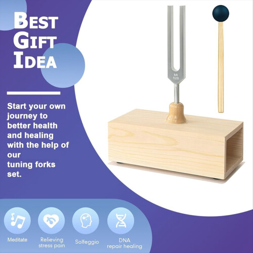 528 Hz Tuning Fork with Resonance Box and Storage Bag 2