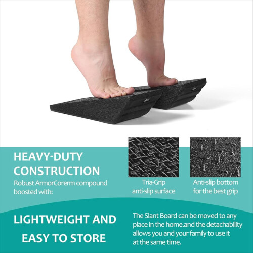2PC Squat Wedge Block Non Slip Black 2