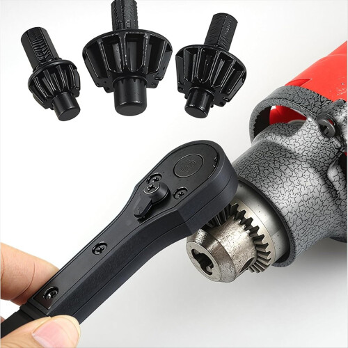 2-in-1 Ratchet Drill Chuck Key Wrench Universal Chuck Key 1