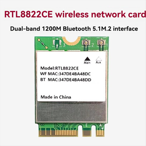 Scheda WiFi RTL8822CE 1200Mbps 2.4G/5G Bluetooth 5.1 Interfaccia M.2 2