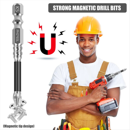 Bity pre rázový skrutkovač K5 s protišmykovým magnetickým vrtákom 1