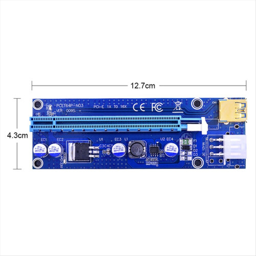 Κάρτα ανύψωσης PCI-E VER009S 1X σε 16X επέκταση επιχρυσωμένη 1