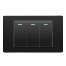 Wall Electrical Switches Light Switch 3 Gang 118mmx74mm Black