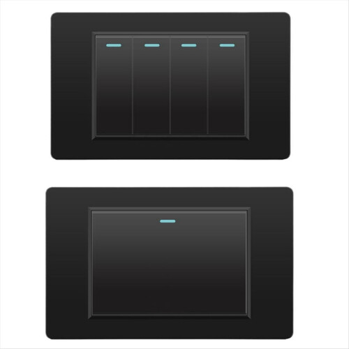 Wall Electrical Switches Light Switch 3 Gang 118mmx74mm Black 1