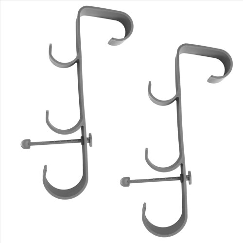 Adjustable Pool Leaf Skimmer Net Holder Ground Pools Pole Hanger Grey 2