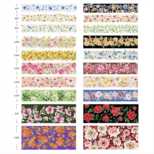 20 ρολά Washi Tapes Λουλούδια Υλικά ημερολογίου Ταινία κάλυψης B 2
