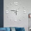 Modern Frameless DIY Wall Clock Large 3D Numbers Wall Watch Silver 2