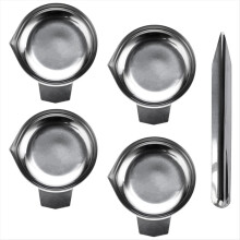 4PCS Μεταλλικό ταψί ζύγισης σκόνης με κουτάλα, μίνι ψηφιακή ζυγαριά