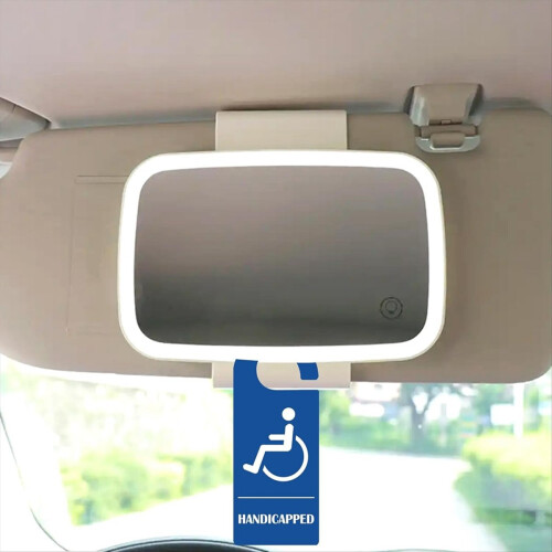 Placa de estacionamento para deficientes 3,5 x 8,5 polegadas 2 peças Etiqueta de estacionamento para cadeira de rodas 1