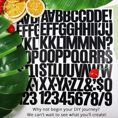 folhas de adesivos de letras e números de 1,5 polegadas, para scrapbooking, preto 1