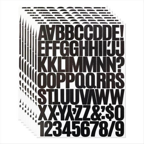 folhas de adesivos de letras e números de 1,5 polegadas, para scrapbooking, preto