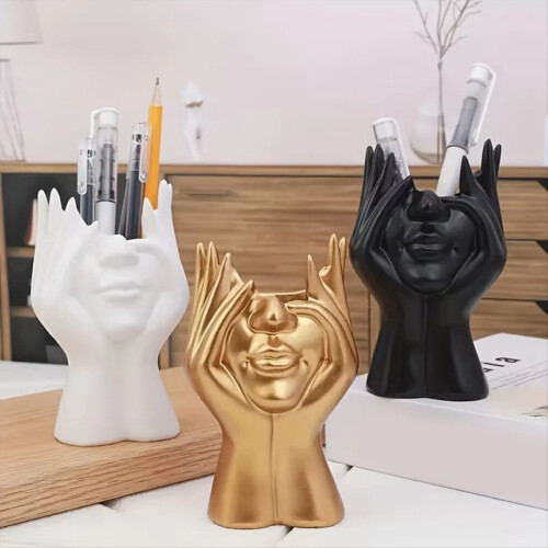 David Statue Pen Holder Makeup Brush Holder Storage Box White 2