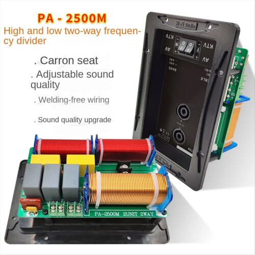 800W 2 Way Speaker Audio Frequency Divider Treble Bass 2 Unit