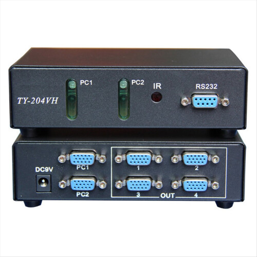 2 in 4 Out VGA Splitter Switcher Video Game Distribution EU PLUG 1