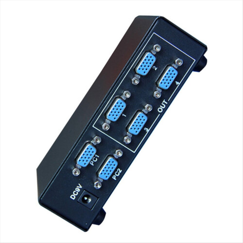 2 in 4 Out VGA Splitter Switcher Video Game Distribution EU PLUG 2