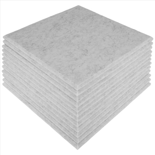 Painéis acústicos autoadesivos, pacote com 12, 12 x 12 x 0,4 polegadas, cinza 2