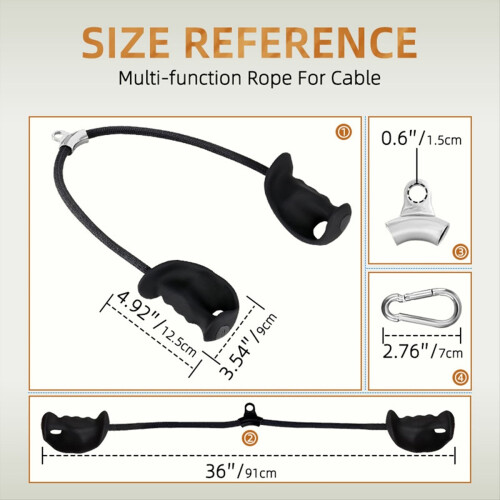 Fitness Grip Double Head Rope Pull Down Handle Triceps Biceps Back 2