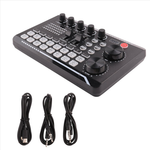 Mixer de áudio, placa de som ao vivo e interface de áudio com efeitos de mixer de DJ 1