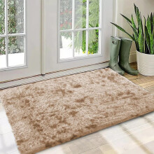 (60x110 cm (2x3.6 ft) Large Door Mat, Marble Beige) Shaggy Rugs Marble Pattern-Non Slip Thick Pile Fluffy Area Rugs for Bedroom & Living room