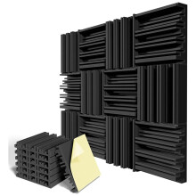 Painéis de espuma autoadesivos à prova de som, espuma acústica de 12x12x2 polegadas
