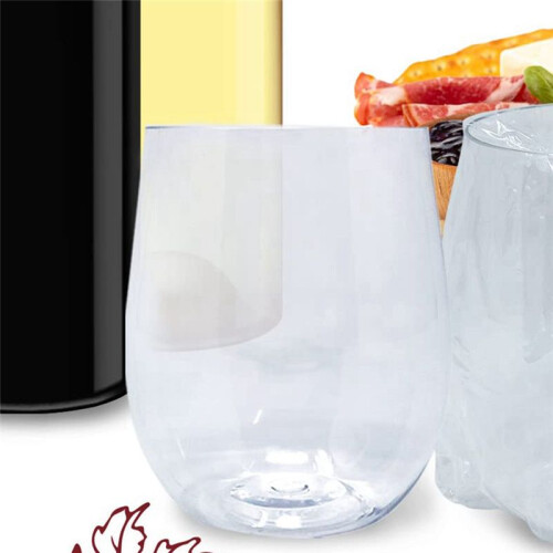 Disposable Wine Glasses, Stemless Plastic Wine Glasses 1