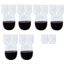 Disposable Wine Glasses, Stemless Plastic Wine Glasses