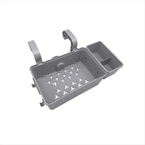 Poolside Storage Basket with Pool Cup Holder, Outdoor Pool Storage