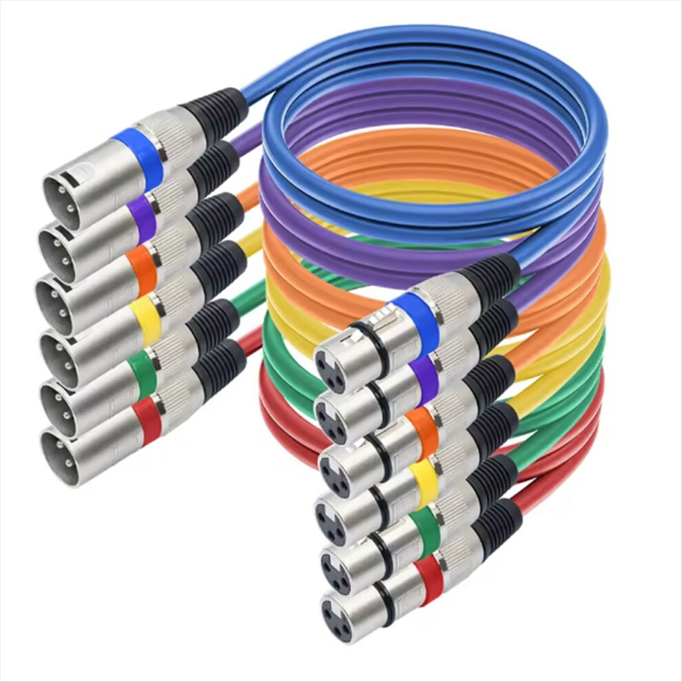 6Pcs 1M Xlr Cable Stage Cable 3Pin Xlr Male To Female Light 4853122599855
