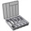 Silverware Organizer with Lid,Covered Utensil Tray Gray 1