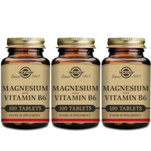 3x Solgar Magnesium with Vitamin B6 100 Tablets Support