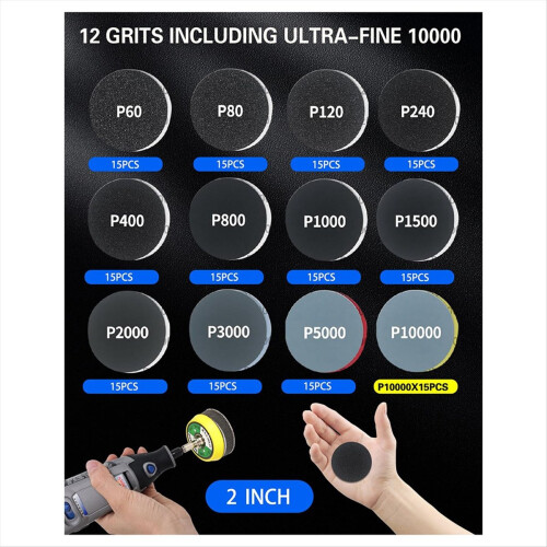 Sanding Discs Drill Polishing Kit, Car Headlight Restoration Kit 2