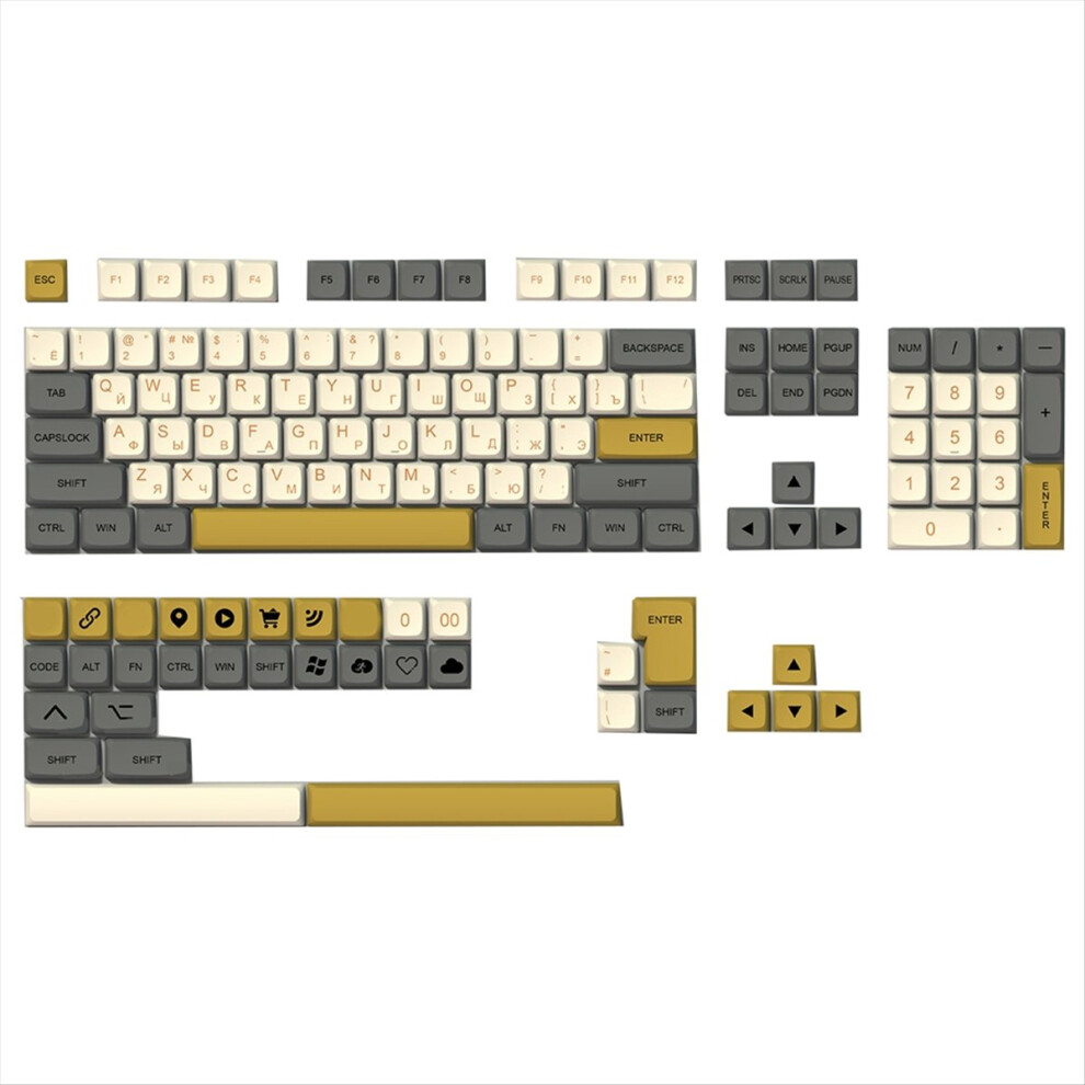 Xda Pbt Colorblock Keycaps 138 Keys Pbt Material Sublimation Russian 4853122508192