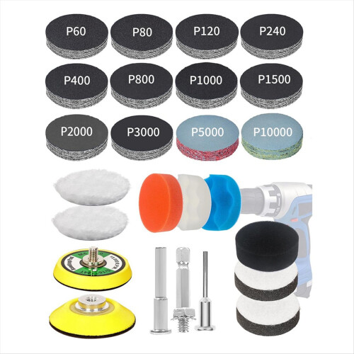 Sanding Discs Drill Polishing Kit, Car Headlight Restoration Kit 1