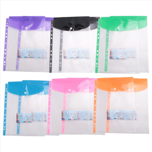 Lot de 12 pochettes en plastique perforées A4 2