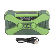 Hand Crank Radio Portable Self Powered Solar Weather Radio with LED Flashlight for Outdoor Emergency