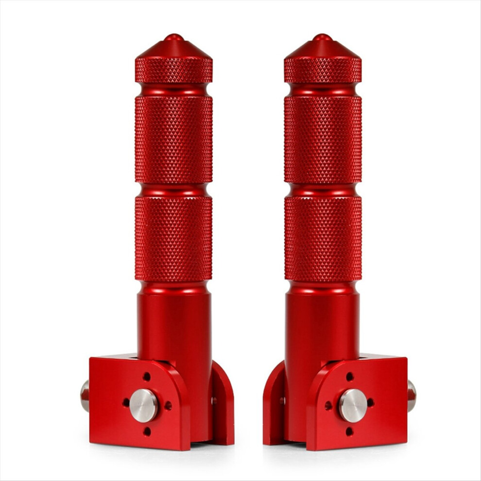 1Pair Motorcycle Foot Rests Motorbike Foldable Foot Pegs Red 4853122511666