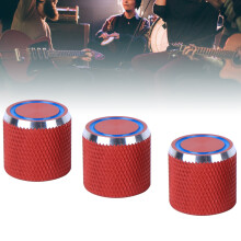 Guitar Control-Knopf-Set 3 Stück Rot Metall 6mm Bass Musikinstrumentenzubehör