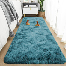 (60x220 cm (2x7.2 ft) Runner Rug, Marble Blue) Shaggy Rugs Marble Pattern-Non Slip Thick Pile Fluffy Area Rugs for Bedroom & Living room