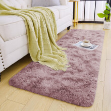 (60x220 cm (2x7.2 ft) Runner Rug, Marble Pink) Shaggy Rugs Marble Pattern-Non Slip Thick Pile Fluffy Area Rugs for Bedroom & Living room
