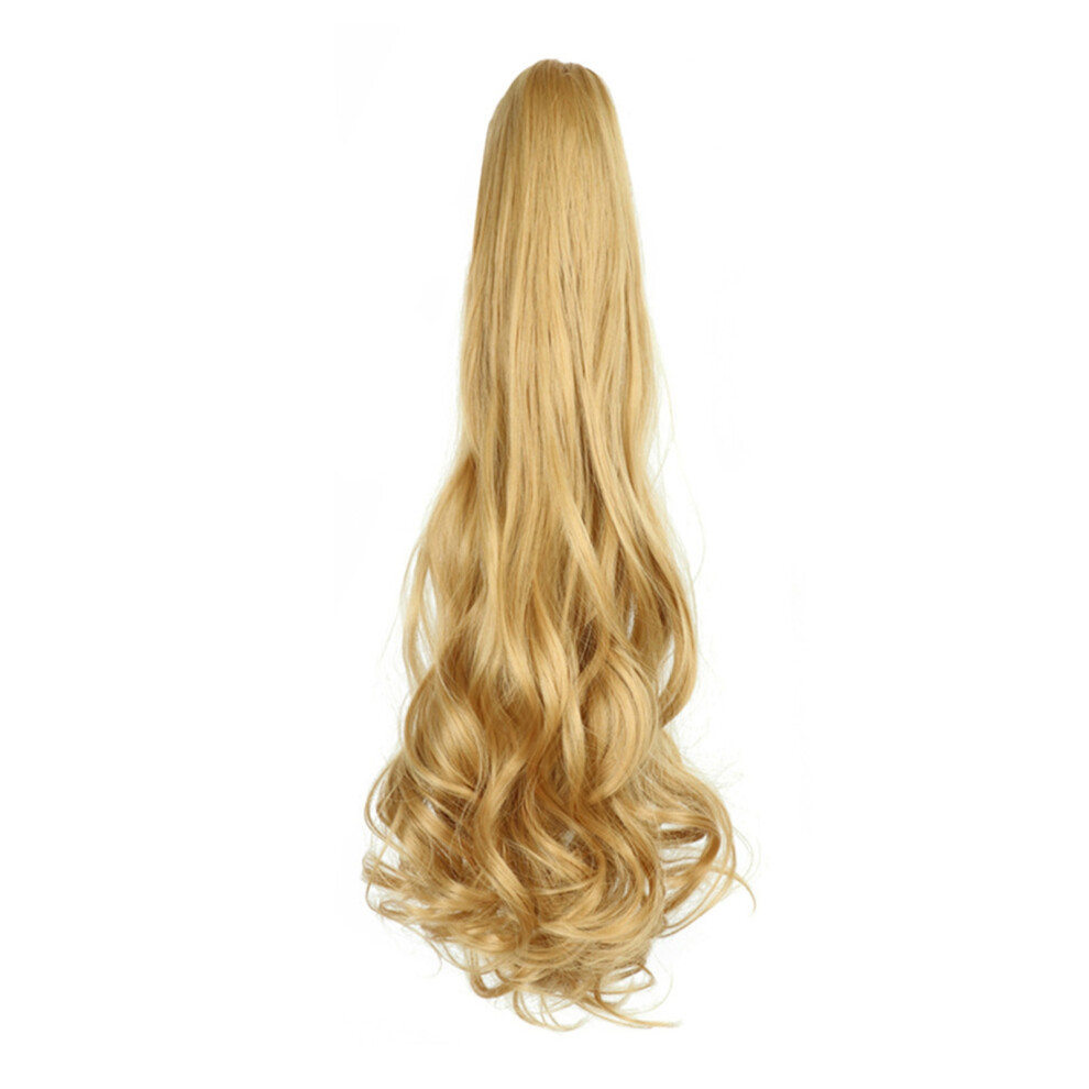 Unisex Heat-Resistant 22-Inch Wavy Synthetic Ponytail Claw Clip Attachment
