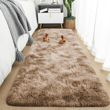 (60x220 cm (2x7.2 ft) Runner Rug, Marble Beige) Shaggy Rugs Marble Pattern-Non Slip Thick Pile Fluffy Area Rugs for Bedroom & Living room