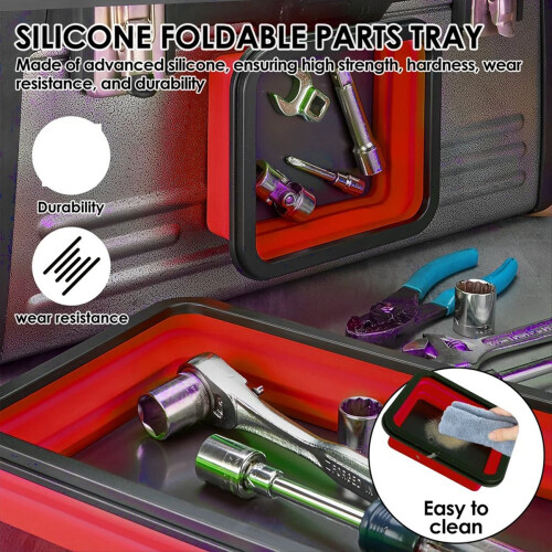 3Pcs Foldable Magnetic Parts Tray Silicone Foldable Screw Bowl Tool 1